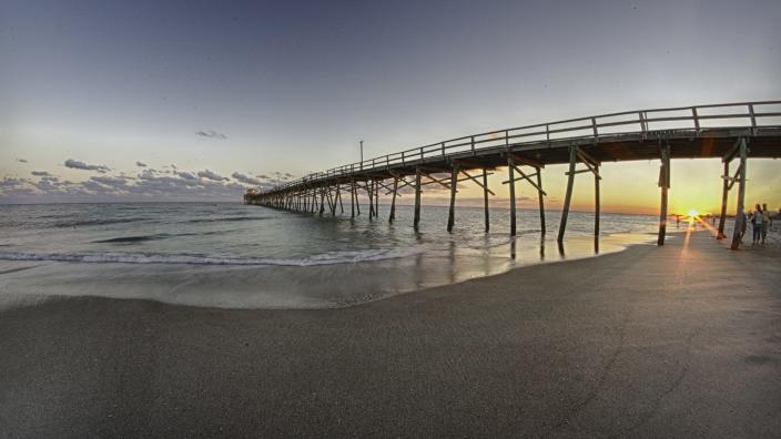 Sunrise over Oceanana Pier in Atlantic Beach, North Carolina